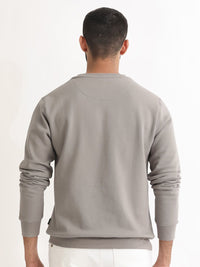 RARE RABBIT Men Robbs Logo Print Round Neck Sweatshirt