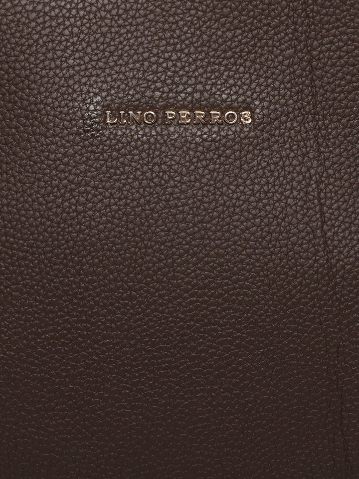 Lino Perros Coffee Brown Solid Shoulder Bag