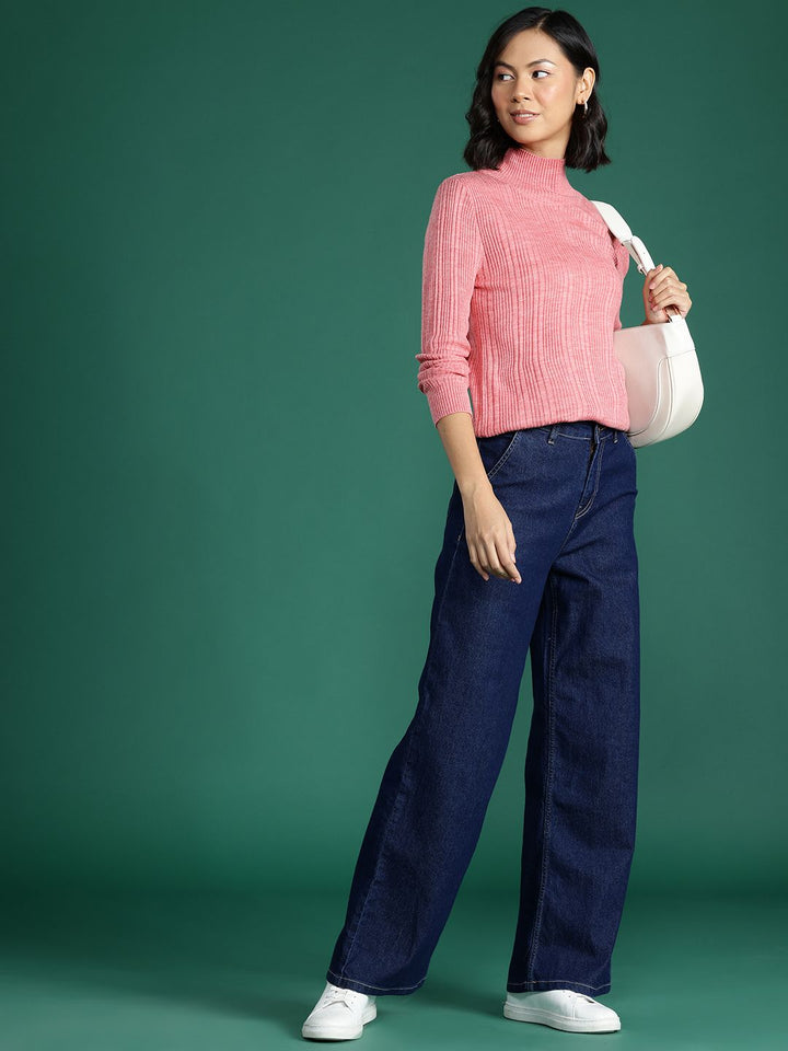 DressBerry Women Ribbed Acrylic Pullover