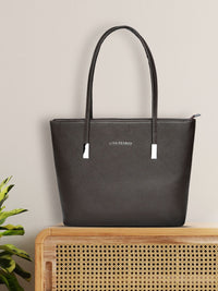 Lino Perros Coffee Brown Solid Laptop Bag