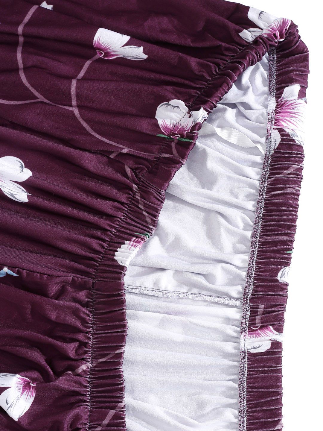 Cortina Purple & White Printed Single-Seater Sofa Cover