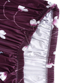 Cortina Purple & White Printed Single-Seater Sofa Cover