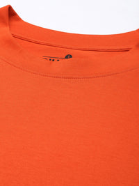DILLINGER Women Orange Loose Pure Cotton T-shirt
