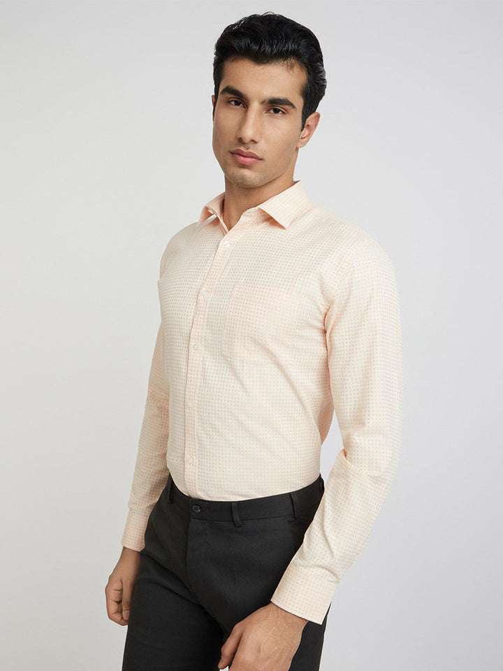 Park Avenue Men Slim Fit Check Self-Design Formal Shirt