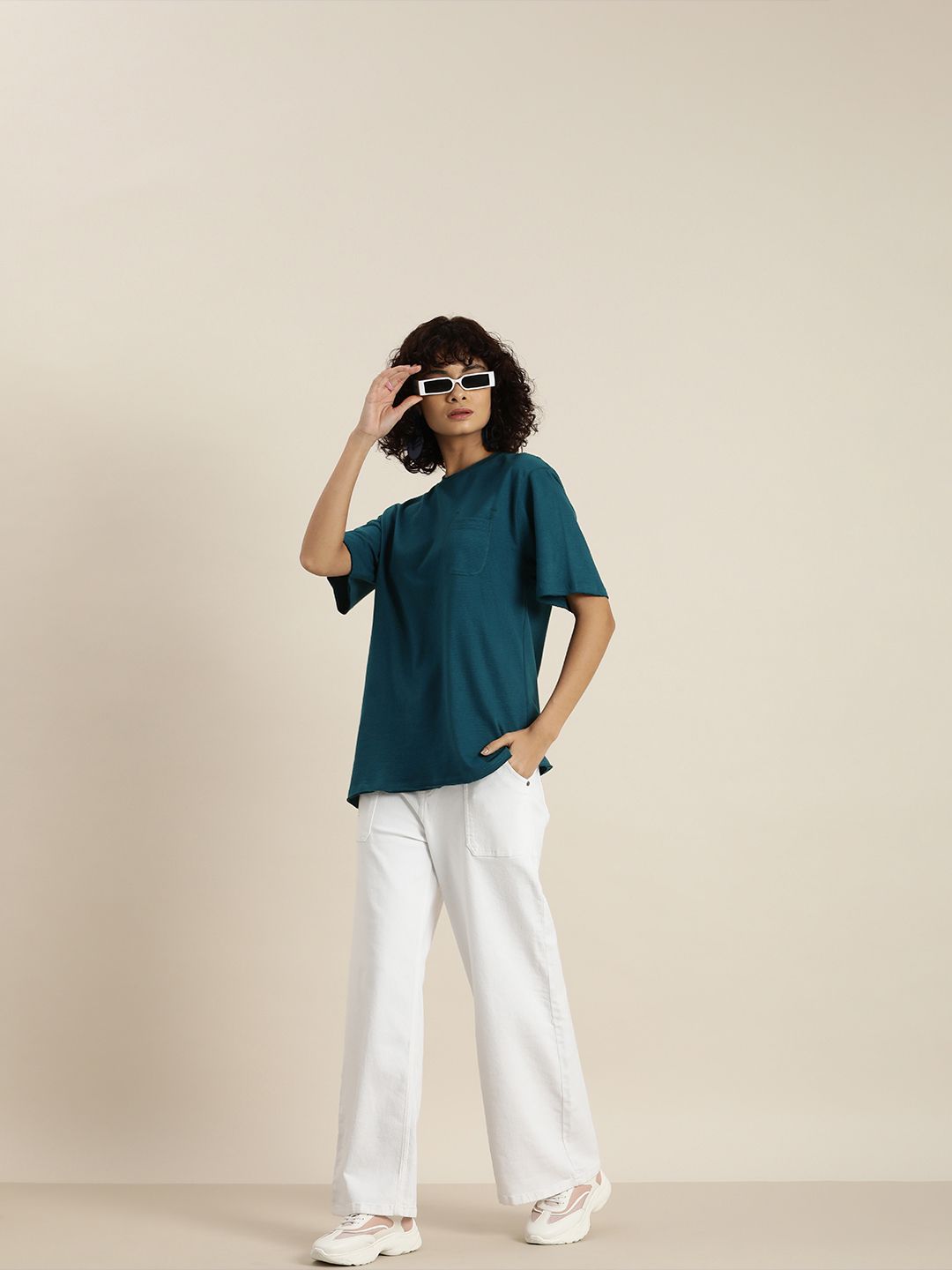 DILLINGER Womens Honeycomb Structure Oversized Tshirt