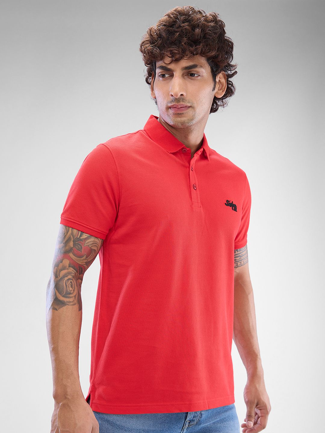 SPYKAR Men Polo Collar Solid Slim Fit T-Shirt