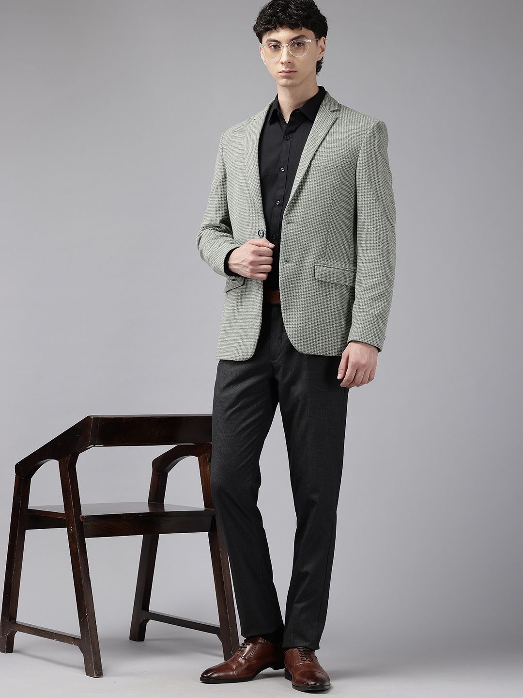 Park Avenue Woven Design Super Slim Fit Blazer
