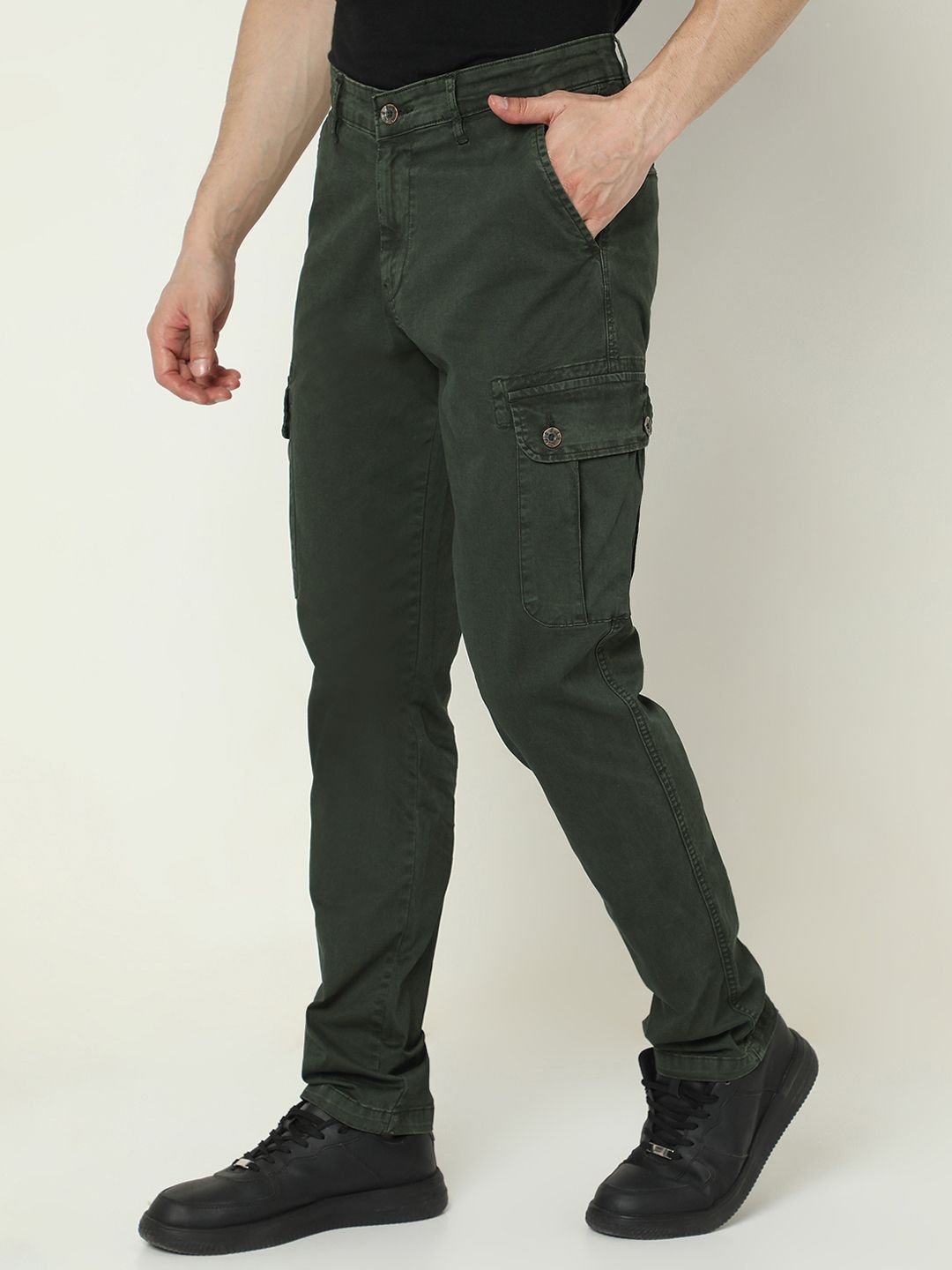 SPYKAR Men Slim-Fit Cargo-Style Trousers