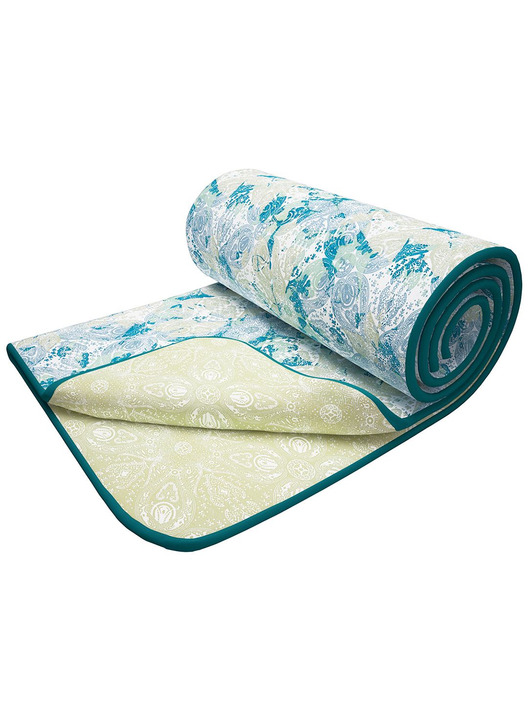 Story@home Cream-Coloured Printed AC Room 150 GSM Reversible Cotton Double Bed Dohar