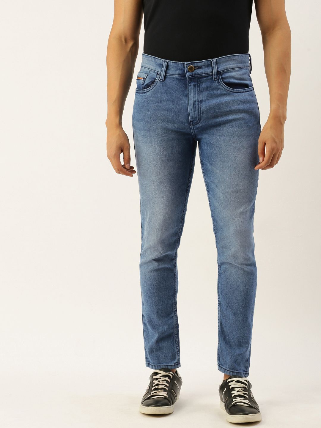 The Indian Garage Co Men Blue Slim Fit Low-Rise Clean Look Stretchable Jeans