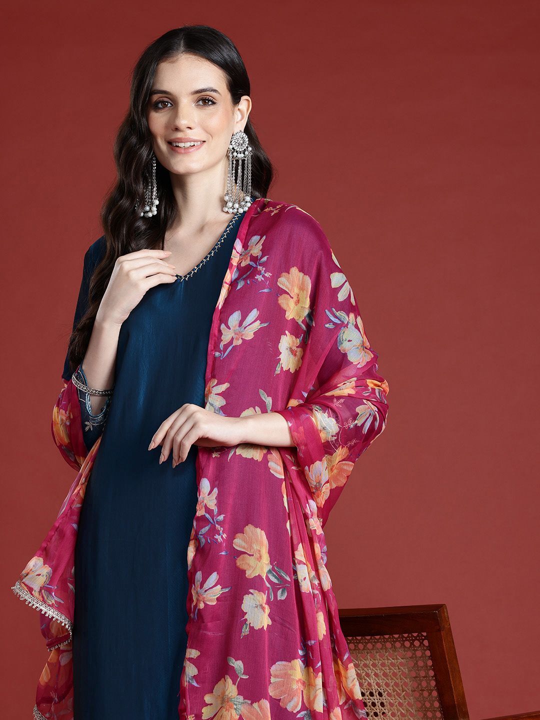 Anouk Regular Gotta Patti Kurta with Trousers & With Dupatta