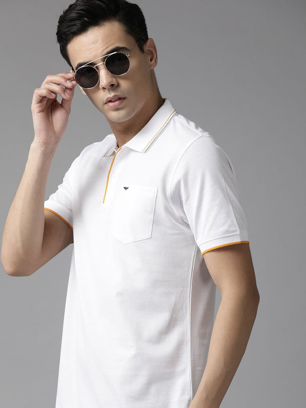 Park Avenue Men Polo Collar Pure Cotton Slim Fit T-shirt