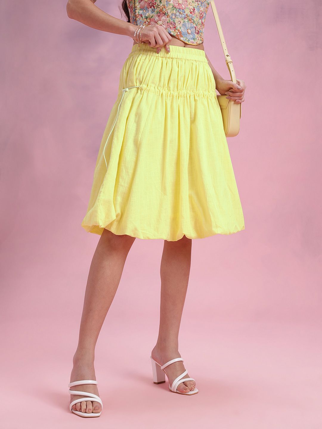 DressBerry Toggle Fastening Ruched Balloon Skirt