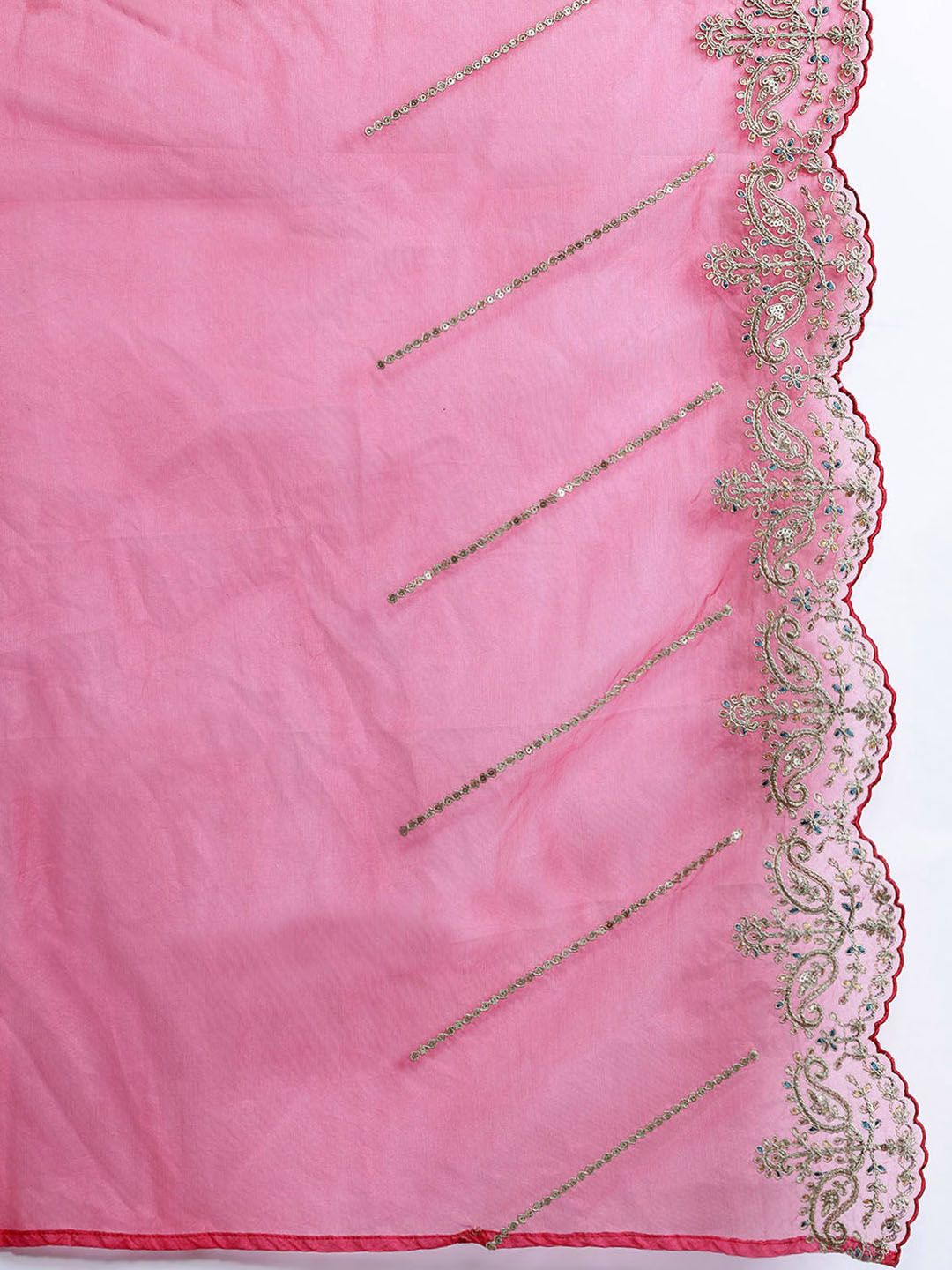 Indo Era Women Ethnic Motifs Embroidered Zari Liva Kurta With Trousers & Dupatta