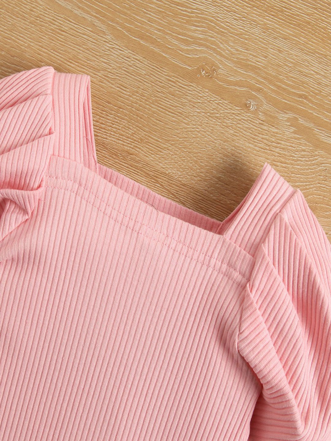 YK Girls Ribbed Long Sleeve Top & Skirt Clothing Set