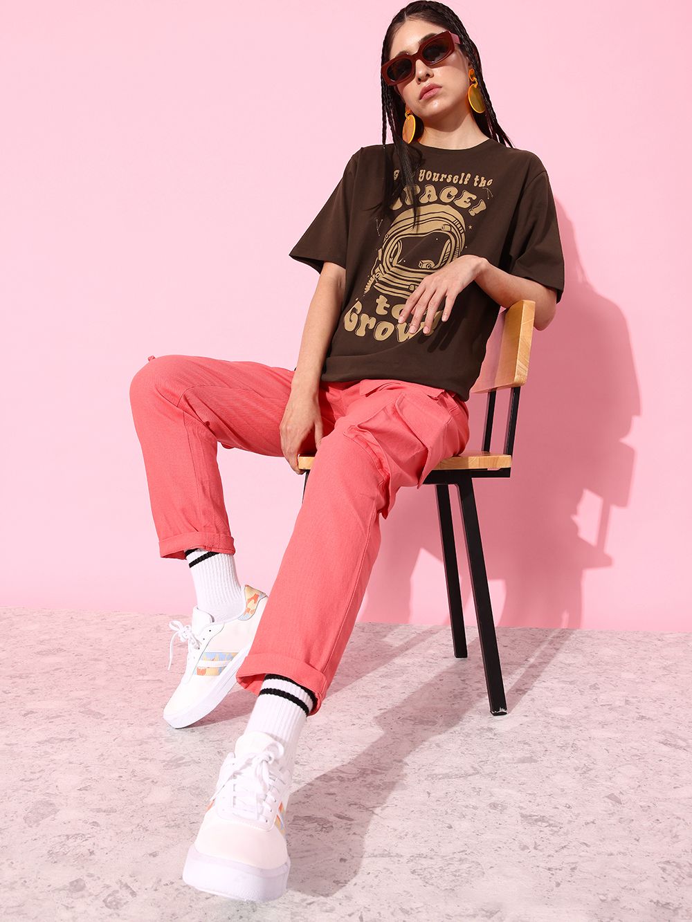 DILLINGER Women Graphic Printed Oversized T-shirt