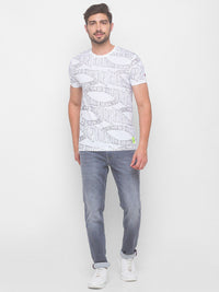 Being Human Men White Typography Printed T-shirt