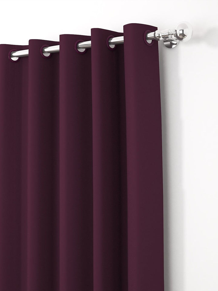Story@home Purple Single Black Out Long Door Curtain