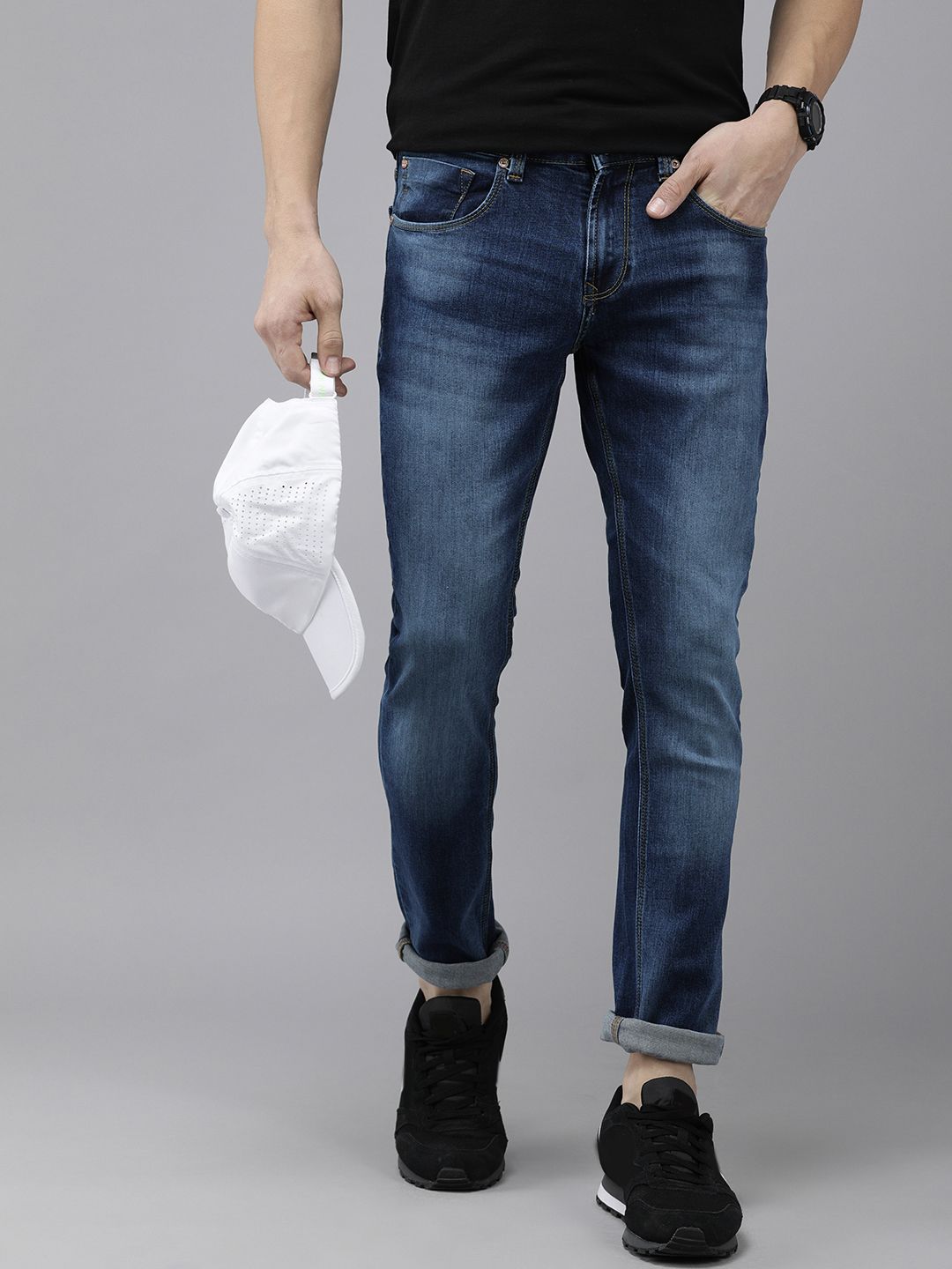 SPYKAR Men Blue Skinny Fit Low-Rise Light Fade Stretchable Jeans