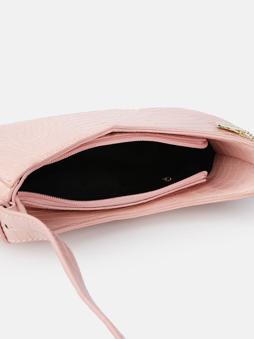 DressBerry Animal Textured Half Moon Shoulder Bag