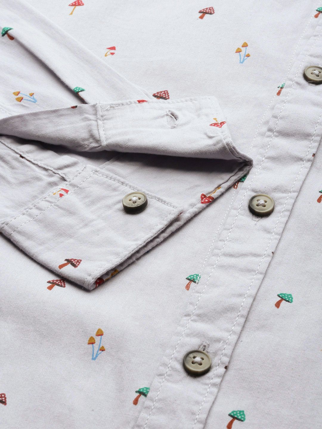 The Indian Garage Co Men Grey Conversational Printed Casual Shirt