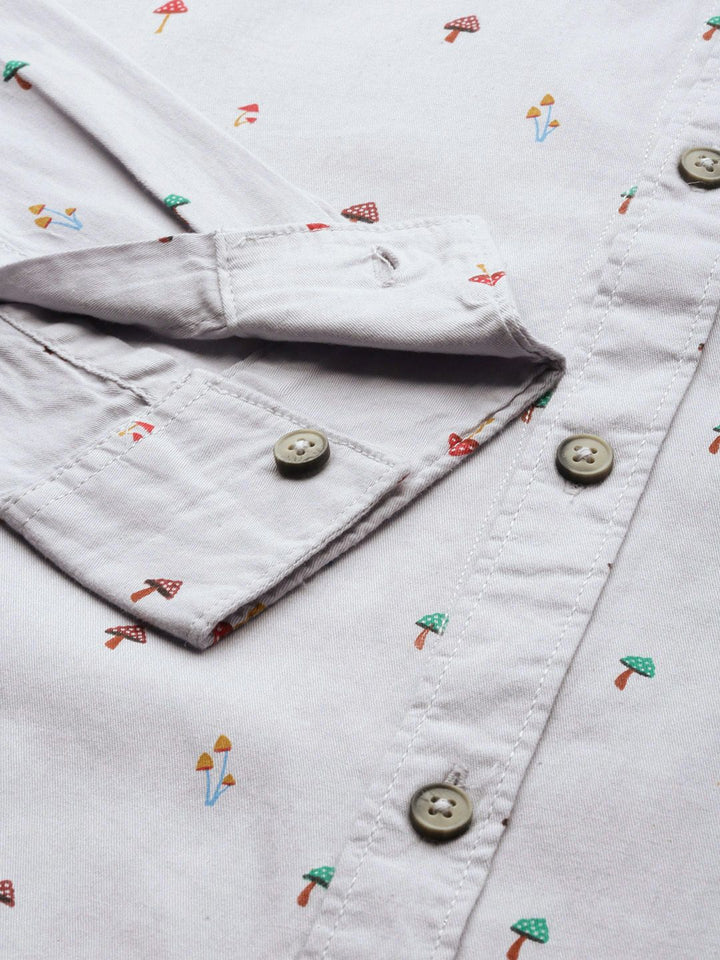 The Indian Garage Co Men Grey Conversational Printed Casual Shirt