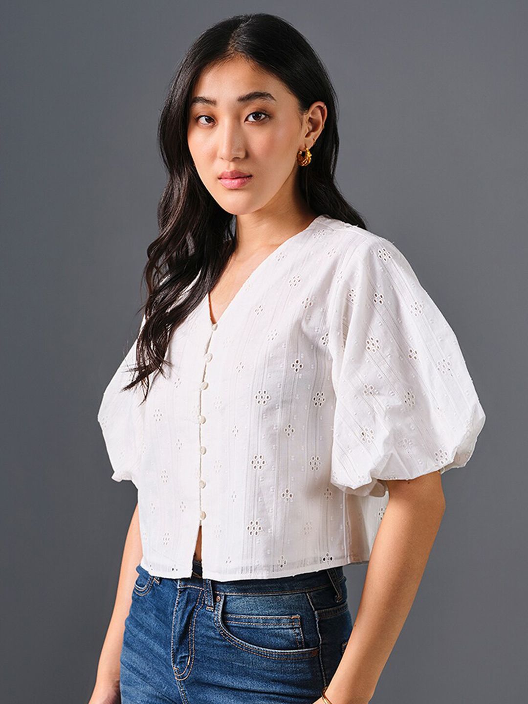 AND Floral Cotton Top