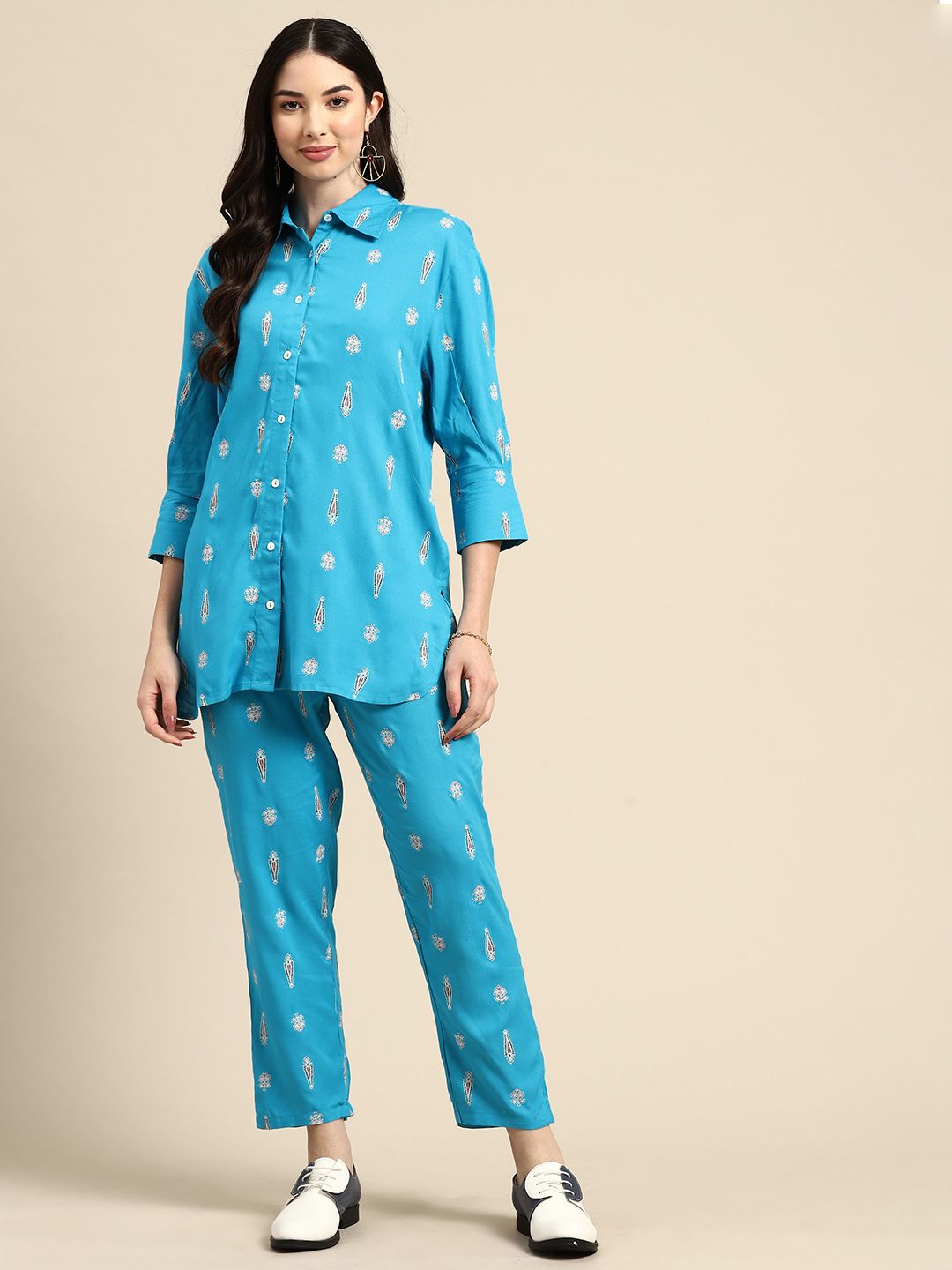 Anouk Ethnic Motifs Printed Regular Kurta with Trousers