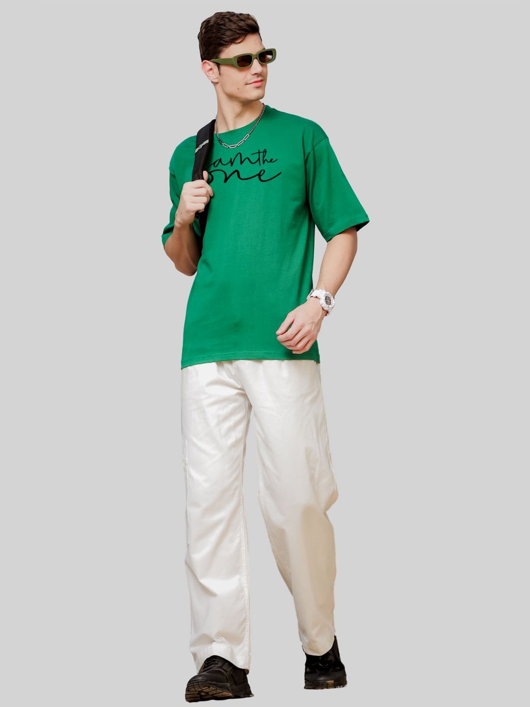 ADRO Men Graphic Printed Round Neck Cotton Oversized T-Shirt