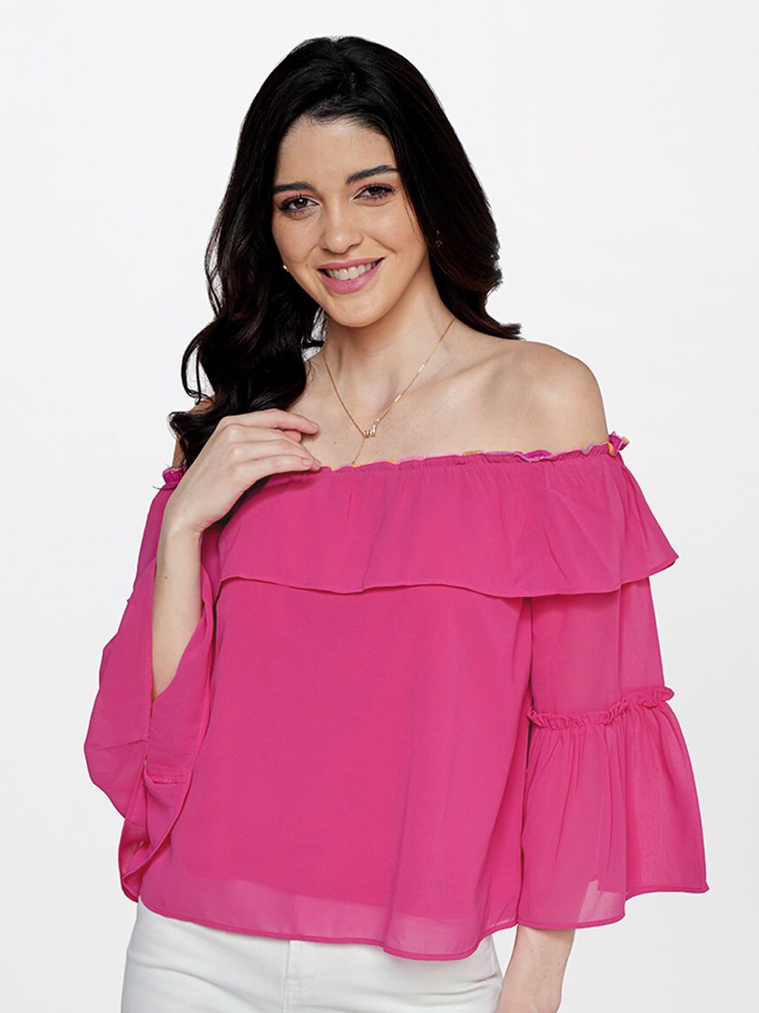 AND Off-Shoulder Bell Sleeve Top