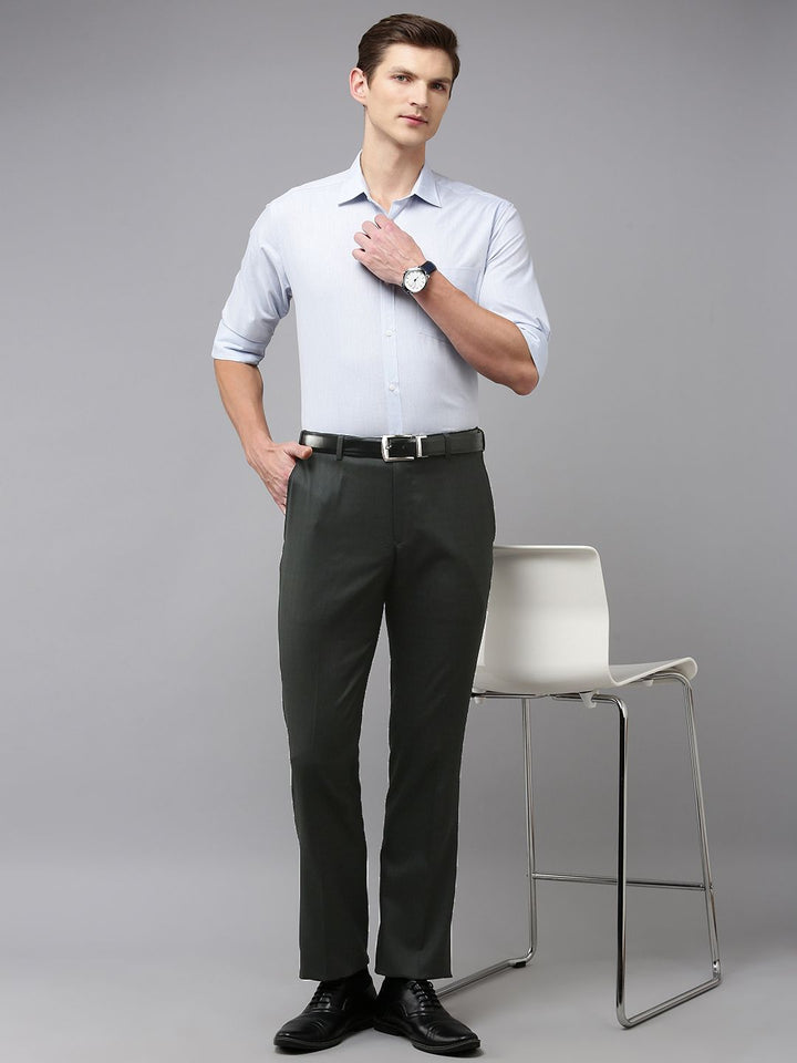 Park Avenue Men Solid Mid-Rise Formal Trousers