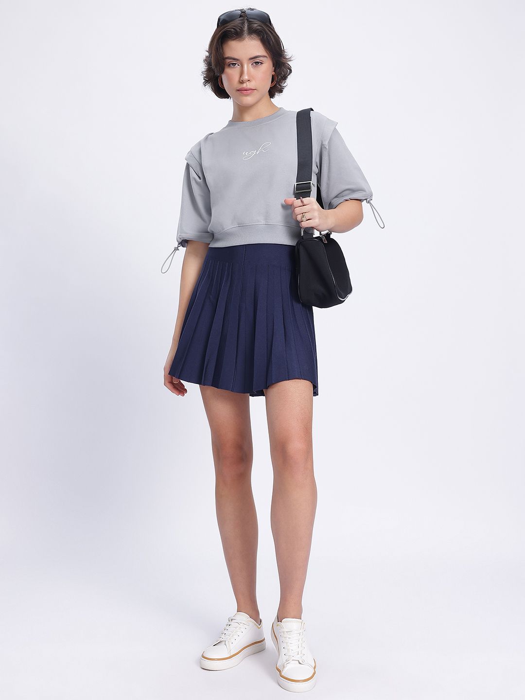 DressBerry Knit Toggled Sleeves Sweatshirt