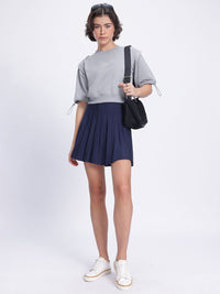DressBerry Knit Toggled Sleeves Sweatshirt