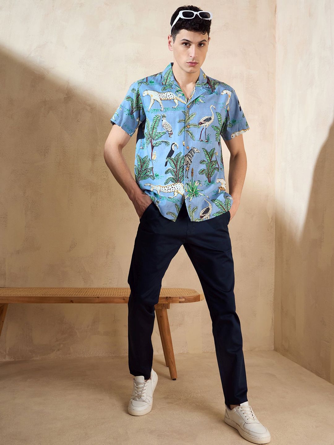 DENNISON Tropical Printed Oversized Casual Shirt