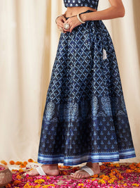 Shae by SASSAFRAS Women Deep Navy Blue Floral Skirt