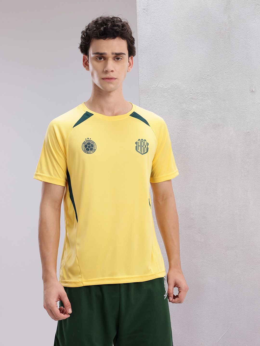 HRX by Hrithik Roshan Brand Logo Print Rapid-Dry Football T-shirt