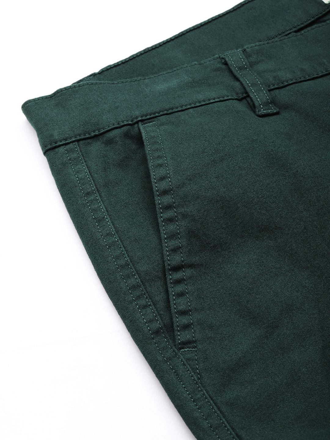 DILLINGER Men Solid Ankle-Length Chinos Trousers