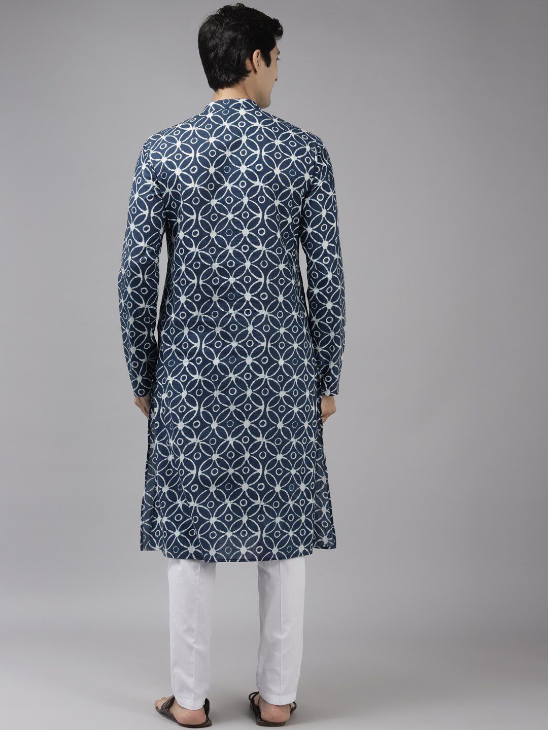 See Designs Men Blue Geometric Printed Kurta