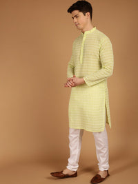 SOJANYA Motif Etnik Bersulam Kolar Katun Murni Kurta