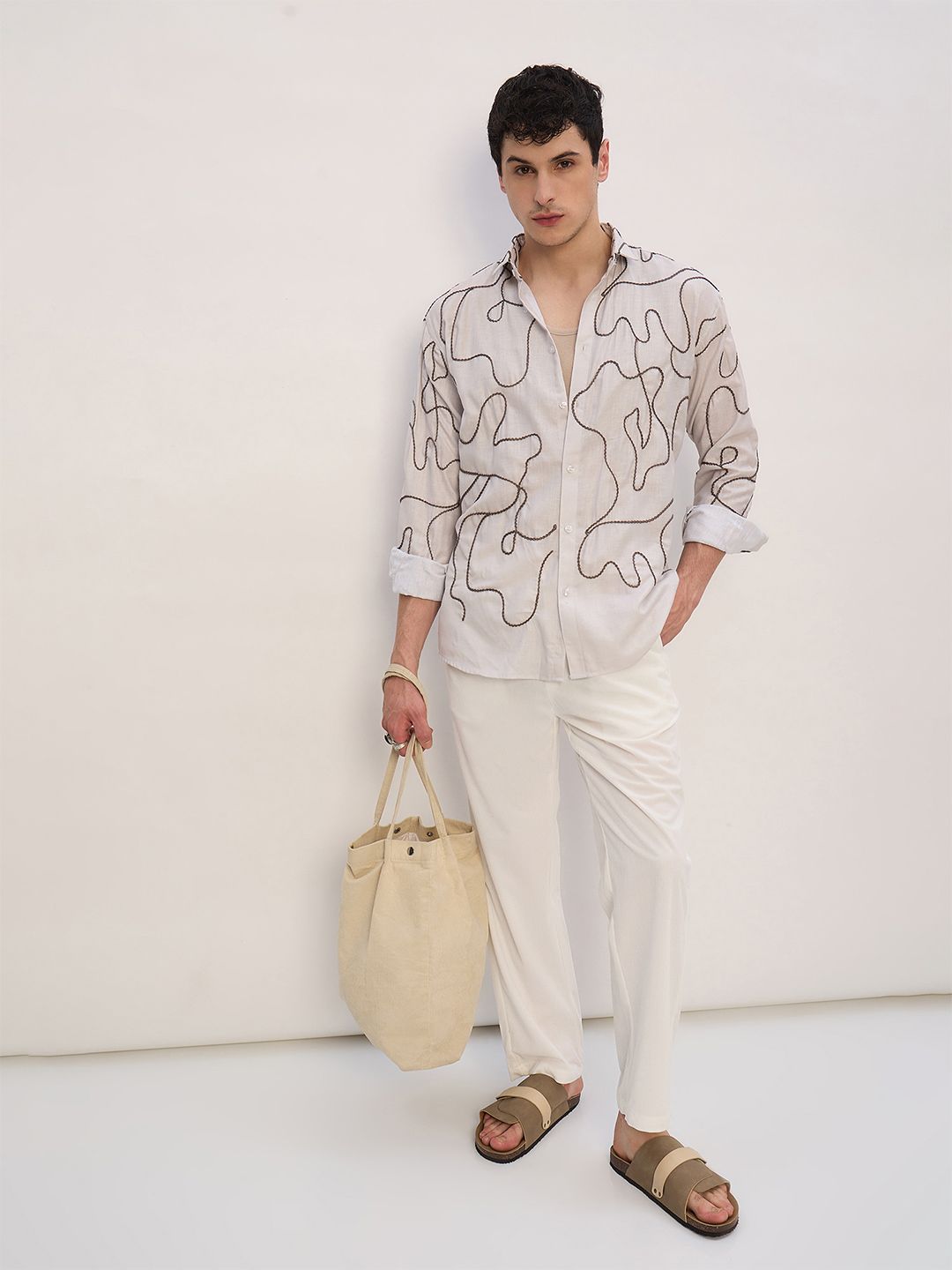 DENNISON Embroidered Drop-shoulder Shirt