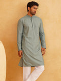 SOJANYA Lelaki Sea Green Thread Work Kurta