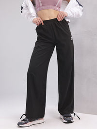 HRX by Hrithik Roshan Women Flared Lifestyle Track Pants with Toggle Hem