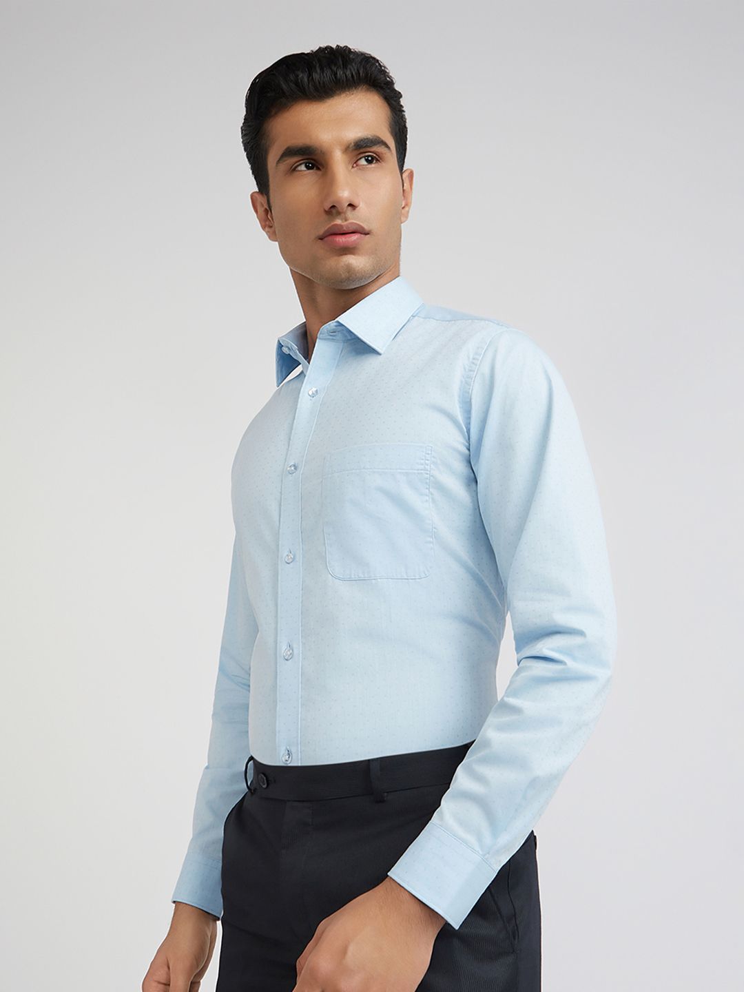 Raymond Men Slim Fit Pure Cotton Ditsy Printed Formal Shirt