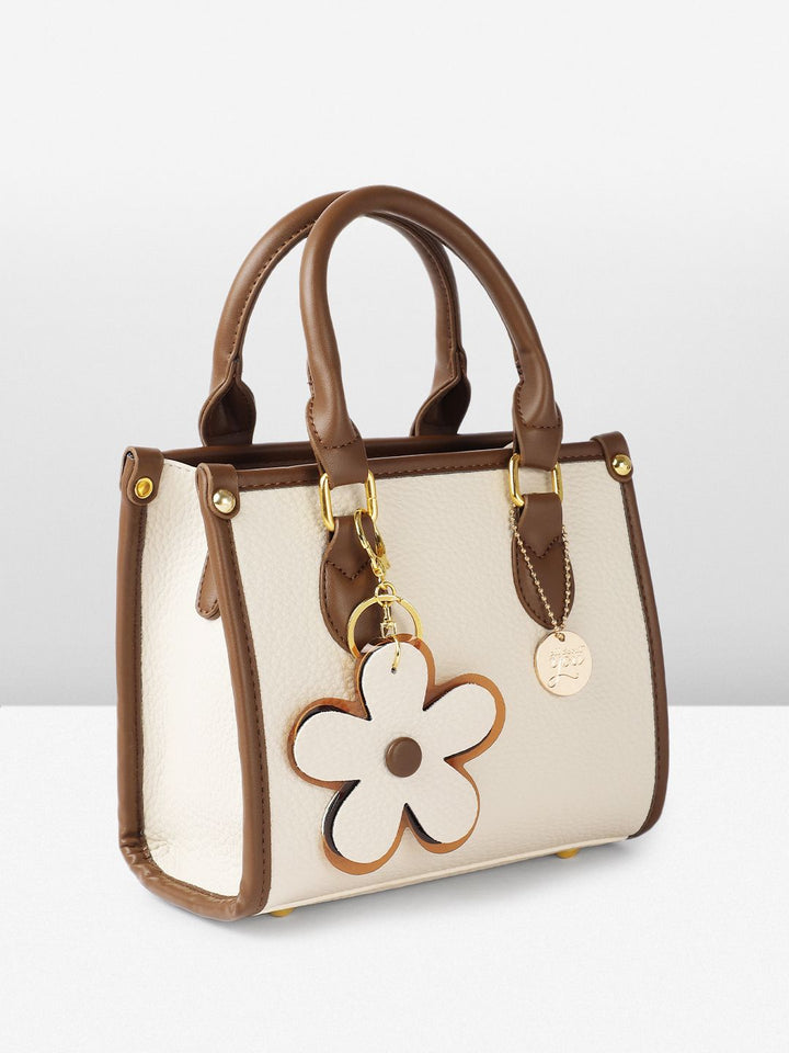 all about you Structured Handheld Bag With Floral  Charm