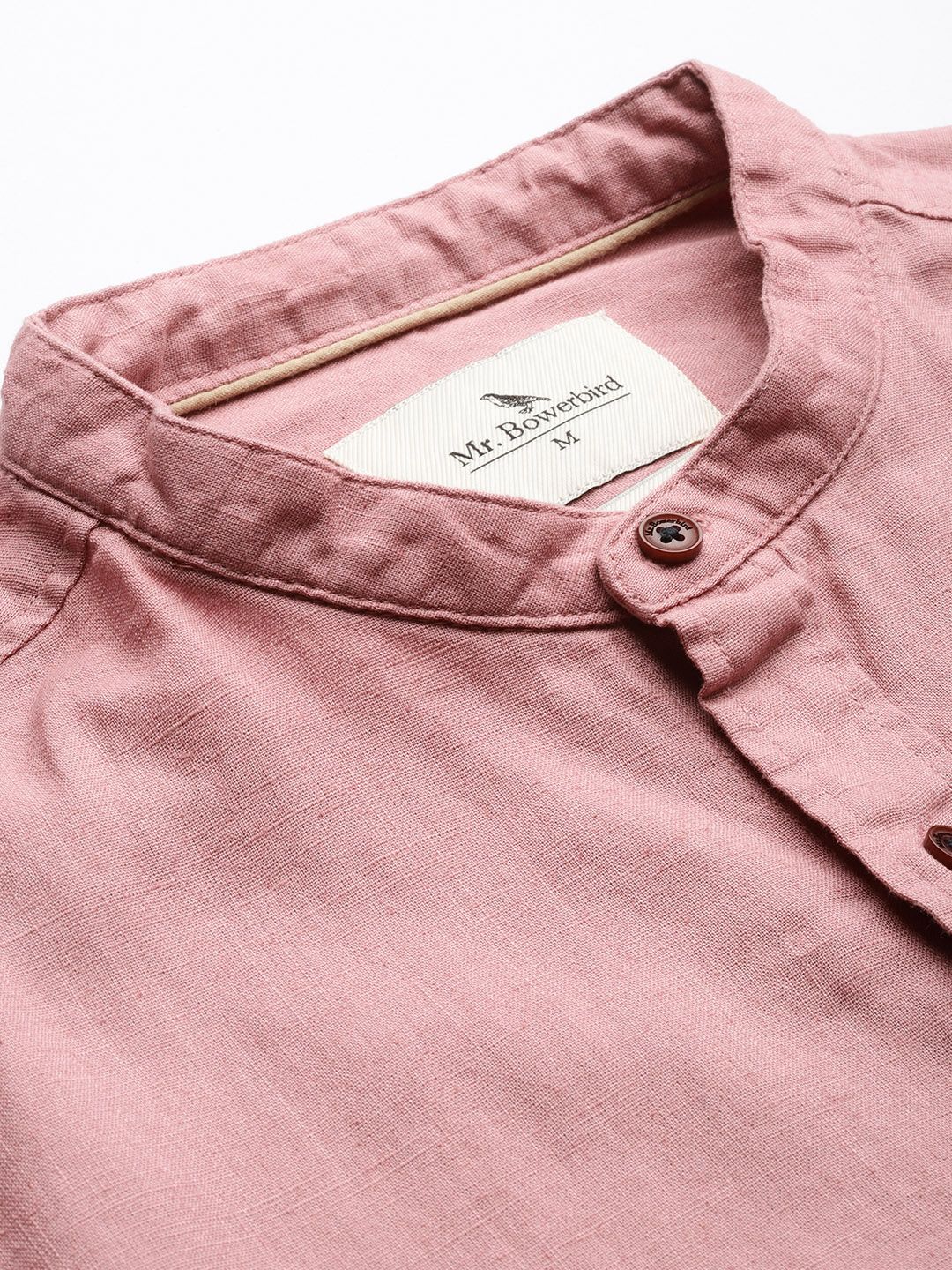 Mr Bowerbird Men Pink Tailored Fit Solid Casual Shirt
