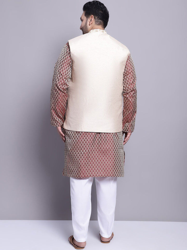 SOJANYA PLUS Woven Design Kurta & Pyjamas With Nehrujacket