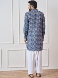 See Designs Shirt Collar Ethnic Motifs Printed Pathani Pure Cotton Kurta