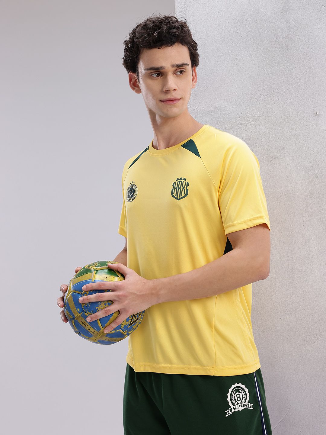 HRX by Hrithik Roshan Brand Logo Print Rapid-Dry Football T-shirt