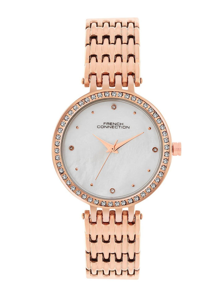 French Connection Women Embellished Dial Straps Analogue Watch FCN075SRGM