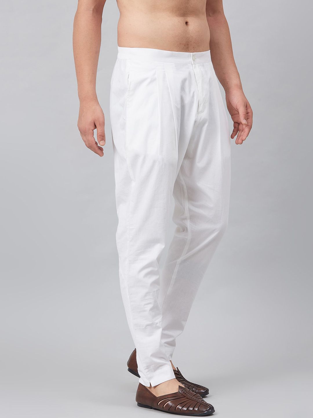 See Designs Men White Solid Cotton Pyjamas